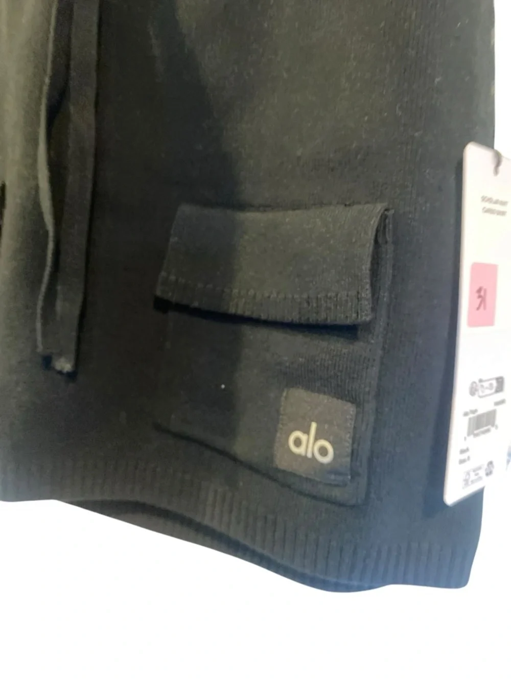 NWT Alo Yoga scholar knit cargo skirt BLACK Size S
